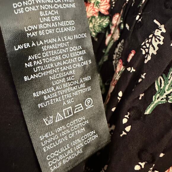 ANTHROPOLOGIE Pilcro Black & Pink Floral Swing Dress – Medium - Picture 11 of 12